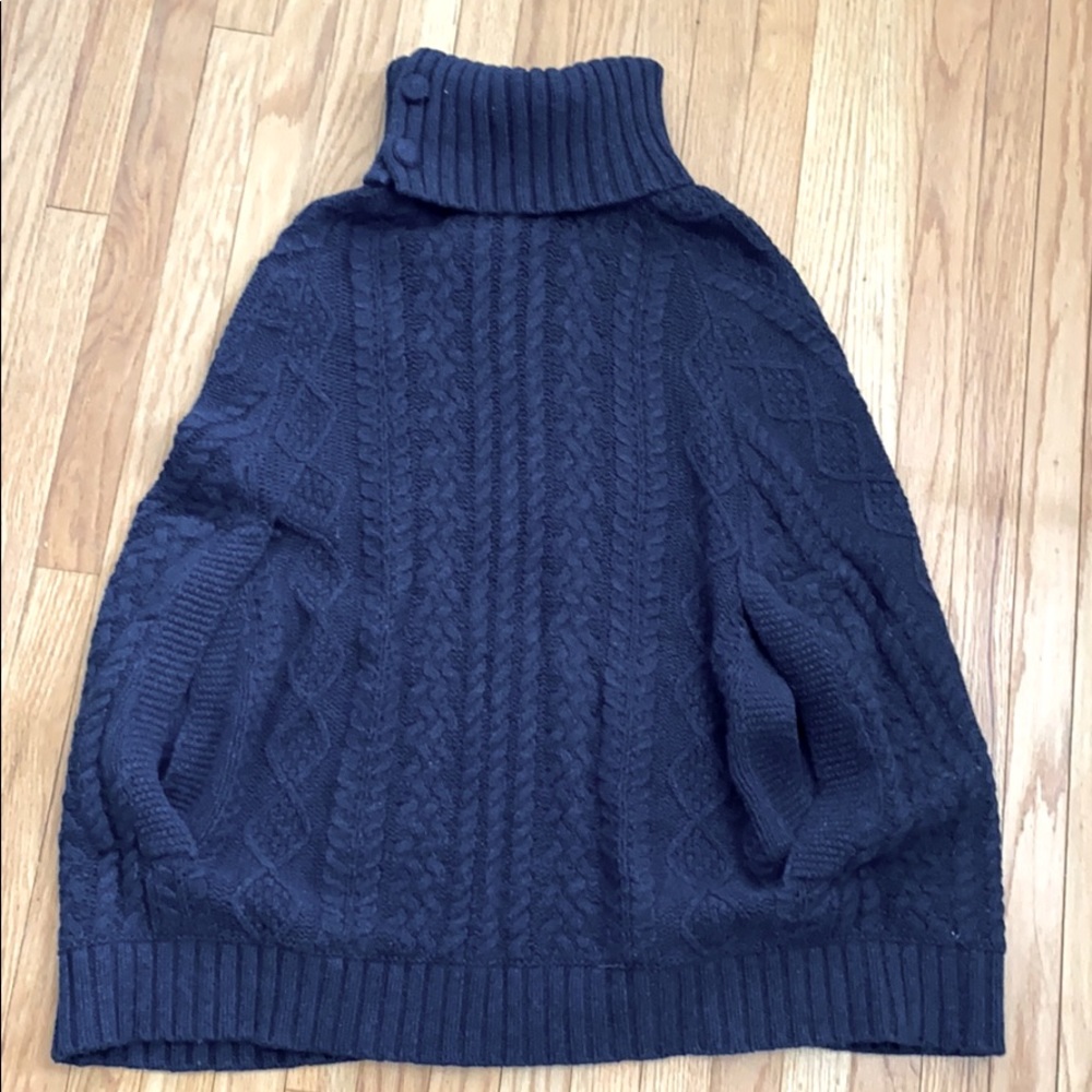 Navy FIRTSVOOR 2 Anthropology cape sweater S/M